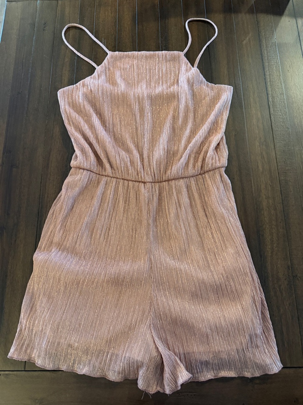 Charlotte Russe Blush Pink Metallic Romper